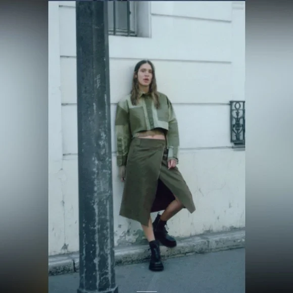 ZIPPERED ASYMMETRICAL SKIRT - Picture 6 of 10